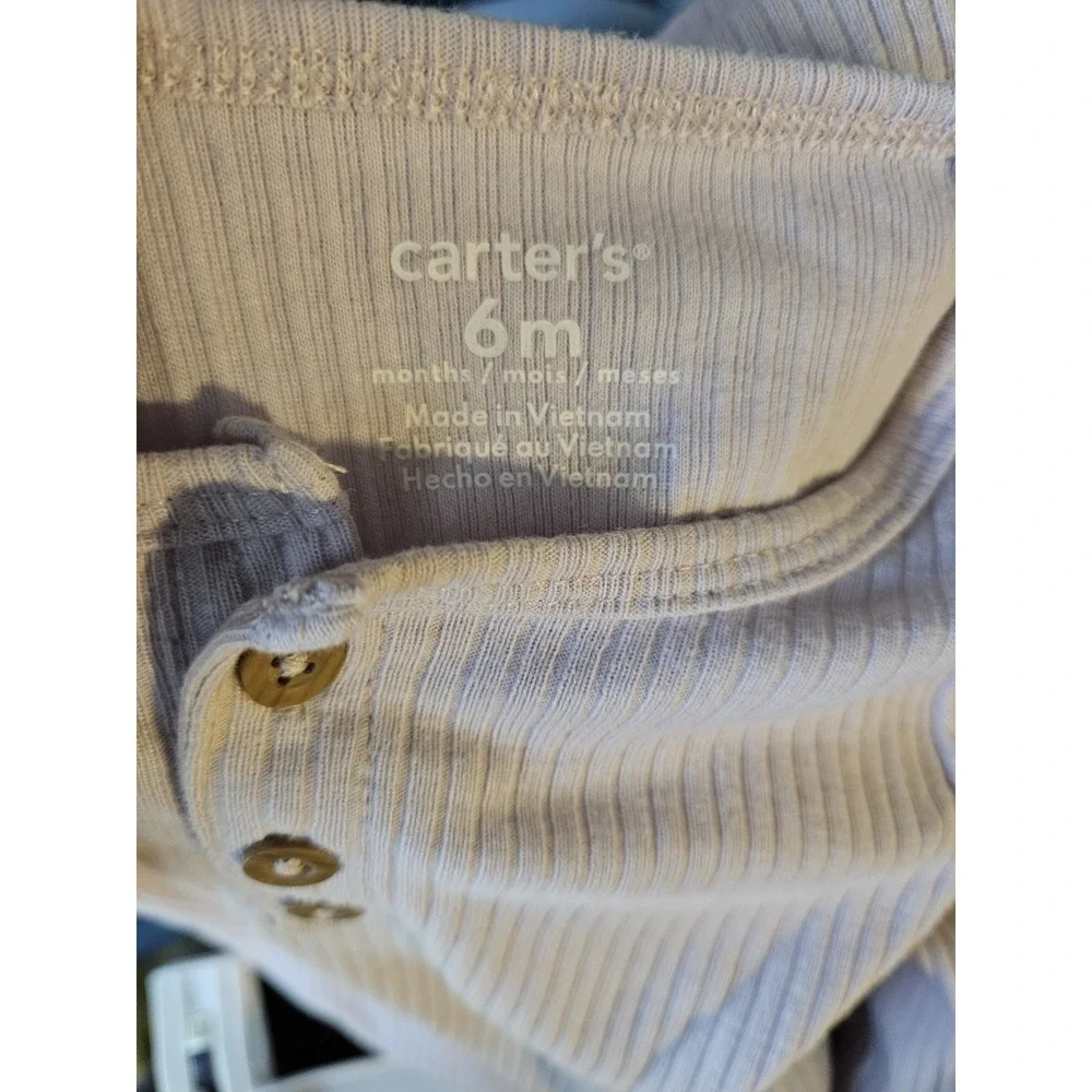 Carter's‎ Baby Girl's 3-Piece Ribbed Set Lavender Purple Size 6 Months
